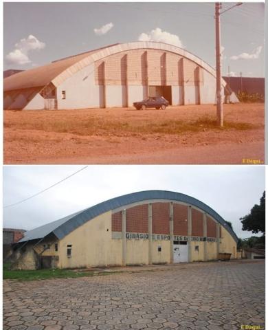 Ginásio antes e depois