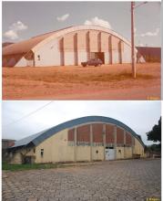 Ginásio antes e depois